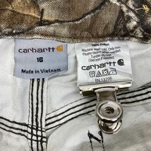 6405-676 Carhartt ワークパンツ W16 カーハート レディース ブラウン リアルツリー柄 コットン 古着卸 アメリカ仕入_画像9