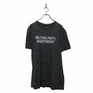 a605-6596 ANVIL 半袖 プリント Tシャツ アンビル L グレー バックプリント クルーネック 古着卸 アメリカ仕入