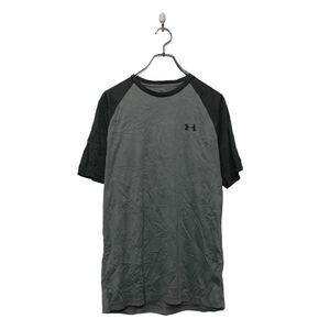 a605-6769 UNDER ARMOUR 半袖 プリント Tシャツ アンダーアーマー M ダークグレー スポーツウェア クルーネック 古着卸 アメリカ仕入