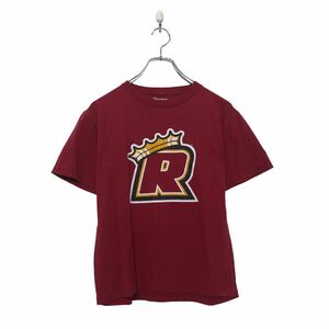 a605-6898 Champion 半袖 プリント Tシャツ チャンピオン キッズ L ボルドー クルーネック 古着卸 アメリカ仕入