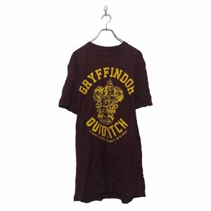 a605-6989 Harry potter 半袖 プリント Tシャツ ハリーポッター L ボルドー クルーネック 古着卸 アメリカ仕入