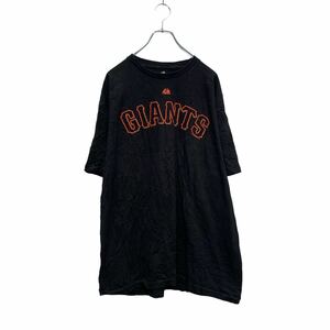 a605-7037 Majestic 半袖 プリントTシャツ XL ブラック マジェステック GIANTS ナンバリング 55 ビッグサイズ 古着卸 アメリカ仕入