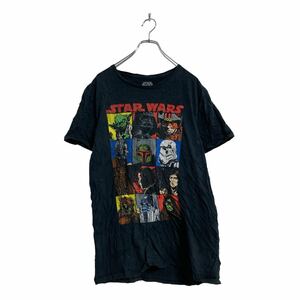 a605-7179 STAR WARS 半袖 プリント Tシャツ L ブラック スターウォーズ クルーネック 古着卸 アメリカ仕入