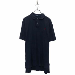 a605-7235 POLO RALPH LAUREN 半袖 無地 ポロシャツ M ポロラルフローレン ネイビー ワンポイントロゴ 古着卸 アメリカ仕入