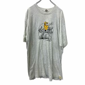 t2405-3117 FRUIT OF THE LOOM 半袖 プリント Tシャツ XLサイズ フルーツオブザルーム USA製 ライトグレー 古着卸 アメリカ仕入