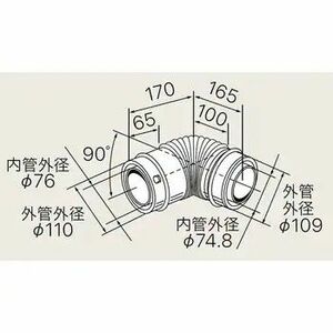 Φ110 90°エルボ