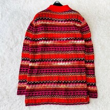 MISSONI ミッソーニ アンサンブル カーディガン 羽織り ニット ロング ボーダー ストライプ ポケット XL LL 2XL 3L イタリア オレンジタグ_画像5