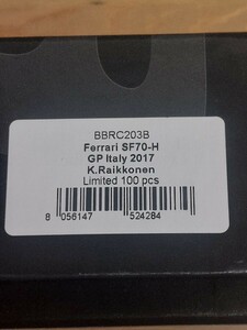 BBR 1/43 フェラーリ　SF70-H K.ライコネン　　イタリアGP 2017 