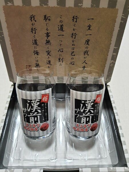 未開封品 漢前 男梅サワー グラス 2個セット 缶型グラス 480ml 