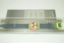 E59●作動良好 箱付 未使用デッドストック Swatch スウォッチ Chrono クロノ GRAND PRIX SCJ101 1992年 メンズ腕時計 マルチカラークォーツ_画像4