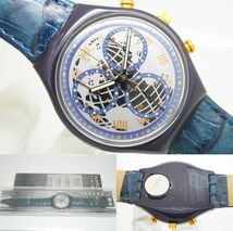 E56●作動良好 箱付 未使用デッドストック Swatch スウォッチ TIMELESS ZONE SCN104 クロノ 1992年 地球儀 メンズ腕時計 お洒落 クォーツ_画像1