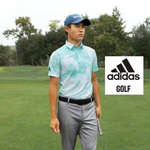 【L】即日発送　新品定価7350円　/adidas golf アディダス　ゴルフ　メンズ　軽快　半袖ポロシャツ　スプレーダイ半袖シャツ/