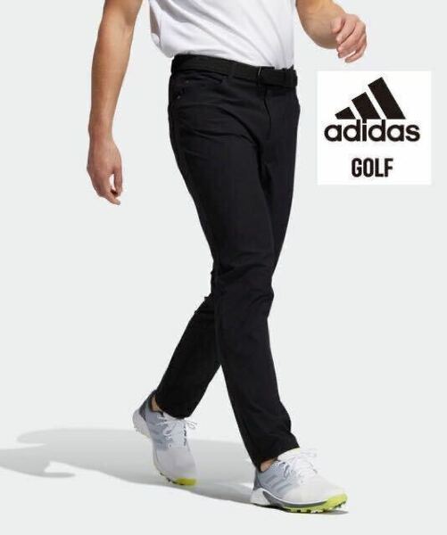 79cm 新品/アディダス　ゴルフ　adidas golf メンズ　春夏　PRIMEGREEN GO-TO 5ポケットパンツ ストレッチロングパンツ　ブラック　黒-