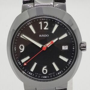【極美品】RADOラドー D-starクォーツブラックセラミック箱保付きメンズ腕時計