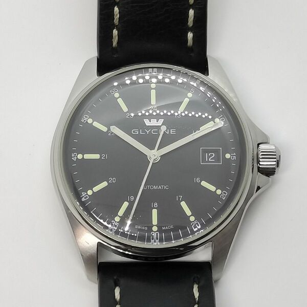 【良品】GLYCINE グライシン3916.19.LB9Bコンバット6 箱替えベルト付きメンズ腕時計