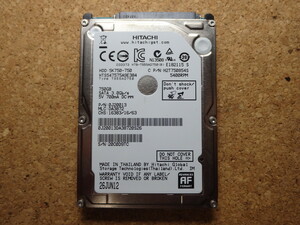 HITACHI 2.5インチ HDD（9.5ｍｍ SATA 750GB）管理番号：S405006