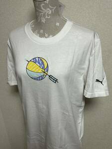 メンズ・新品【 PUMA★プーマ】Lサイズ・半袖プリントTシャツ・薄手素材・ホワイト・送料180円