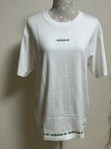 メンズ【 adidas★アディダス】半袖Tシャツ・胸元ロゴ刺繍・ホワイト・サイズXO（細身）送料180円