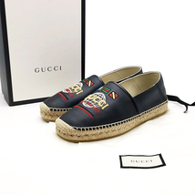 送料無料 超美品 グッチ GUCCI スリッポン エスパドリーユ 599532 ワールドワイド レザー 8 27cm相当 メンズ_画像1