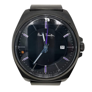 送料無料 美品 ポールスミス クローズド アイズ 腕時計 3針 クォーツ 1116-T020658 アナログ ウォッチ 黒 メンズ