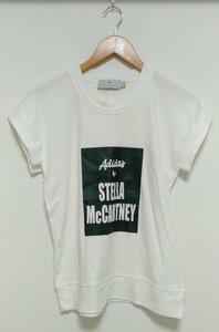 美品　adidas×Stella McCartney　アディダス×ステラマッカートニー　Tシャツ　ロゴ入り　ホワイト　XS　◎A425