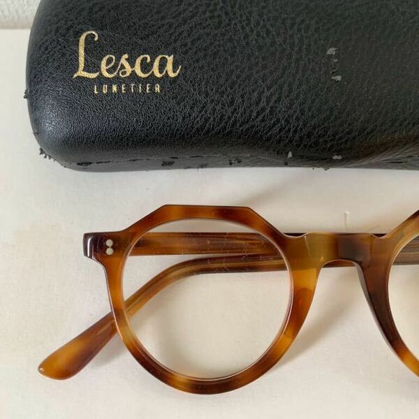 50s frame france crown panto amber フレームフランス クラウンパント French vintage LESCA レスカ フラットレンズ