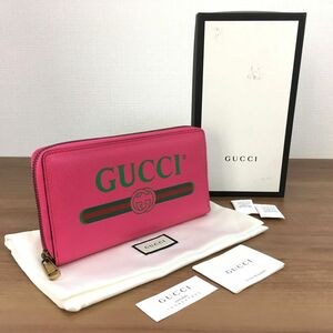 ☆送料無料☆ 未使用品 GUCCI ジップウォレット ピンク レザー 496317 シェリー ギフトにも！ 320