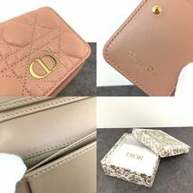 ☆送料無料☆ 未使用品 Christian Dior カナージュ CaroScarlet コンパクトウォレット S5032UWHC ギフトにも！ 399_画像10