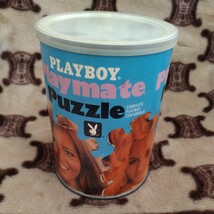 プレイボーイ　パズル　当時物　昭和レトロ　レトロ缶　１９７１年 Play mate Puzzle ビンテージ　高さ約１４センチ　未開封_画像2