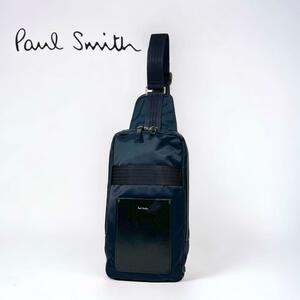 美品 希少モデル Paul Smith ポールスミス ボディバッグ ネイビー