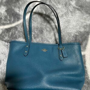 コーチ　coach バック　トートバッグ　ターコイズ