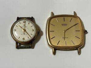  Showa Retro wristwatch 14K stamp SEIKO DOLCE / CITIZEN 16JEWLES secondhand goods belt none men's wristwatch lady's wristwatch Dolce 