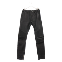 BALMAIN バルマン Lamb Skin Biker Pant ラムスキン バイカー レザーパンツ ブラック S5HC519C869_画像1