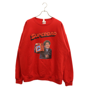 WACKO MARIA ワコマリア ×SUPERBAD SWEAT SHIRT TYPE-2 スーパーバッド フロントプリント クルーネックスウェットシャツ レッド