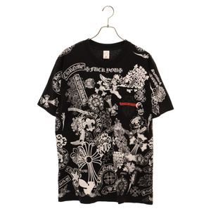 CHROME HEARTS クロムハーツ HALF SLEEVE T-SHIRT MULTI MOTIF マルチモチーフ 総柄 ポケット半袖Tシャツ ブラック