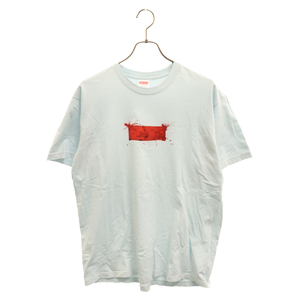 SUPREME シュプリーム 22SS Ralph Steadman Box Logo Tee ラルフステッドマン ボックスロゴペイント 半袖Tシャツ カットソー ブルー