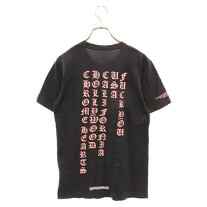 CHROME HEARTS クロムハーツ バック オールドイングリッシュ ロゴプリント 半袖Tシャツ ブラック/ピンク
