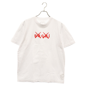 Sacai サカイ 21SS×KAWS Front Logo Tee カウズ フロントロゴ半袖Tシャツ ホワイト 21-0288S