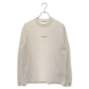 Acne Studios アクネ スティディオス ロゴプリント ロングスリーブ 長袖Tシャツ カットソー ホワイト FN-MN-TSHI000354