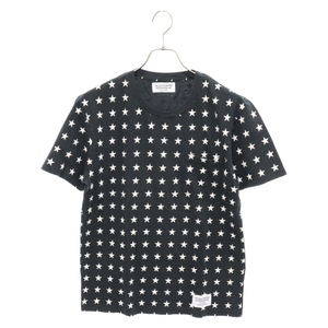 WACKO MARIA Wacko Maria 15SS Star total pattern crew neck short sleeves T-shirt cut and sewn black 15SS-P-TEE-03