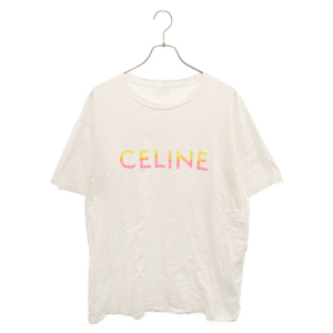 CELINE セリーヌ 22AW Gradation Logo Tee グラデーションロゴ半袖Tシャツ カットソー ホワイト X10B671Q