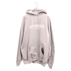 VETEMENTS ヴェトモン 23SS フロントロゴ プルオーバーパーカー パープル UE63HD680L