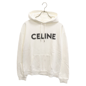 CELINE セリーヌ 21SS 2Y323052H ロゴスタッズプルオーバーパーカー ホワイト S