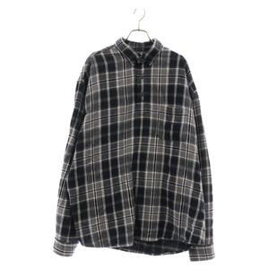 SUPREME シュプリーム 23SS Pullover Plaid Flannel Shirt プルオーバーシャツ フランネル 長袖シャツ ブラック