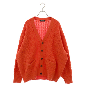 UNDERCOVER アンダーカバー 22AW NEON CABLE KNIT CARDIGAN ネオン ケーブル ニット カーディガン オレンジ UC2B4904