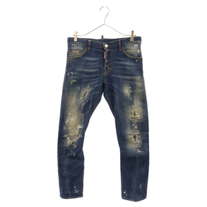 DSQUARED2 ディースクエアード SEXY TWIST JEAN ペイントダメージ加工 デニムパンツ S74LB0082 インディゴ