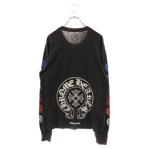 クロムハーツ Multicolor Sleeve Logo Horseshoe L/S Tee マルチカラースリーブロゴホースシューロングスリーブ長袖Tシャツ ブラック