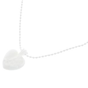 CHROME HEARTS クロムハーツ 23SS Silicone Rubber Heart Necklace シリコンラバー ハートネックレス ペンダント ボールチェーン ホワイト