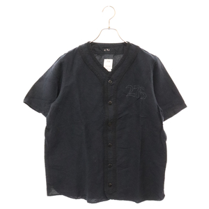 VISVIM ヴィスヴィム 18SS DUGOUT SHIRT S/S FLANNEL ダグアウト フランネル半袖シャツ ネイビー 0118105011017