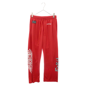 CHROME HEARTS クロムハーツ×MATTY BOY MESH PANTS マッティボーイ CHロゴプリント メッシュパンツ 長ズボン レッド